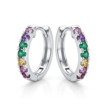 Rainbow Hoop Earrings