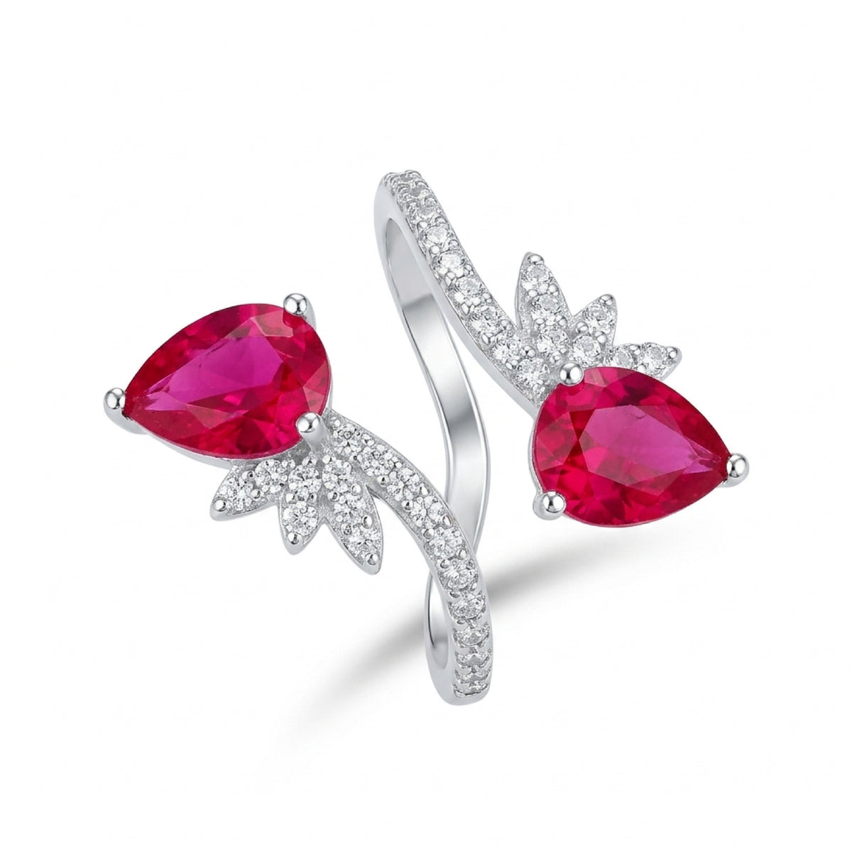 Red Butterfly Wing Open Ring