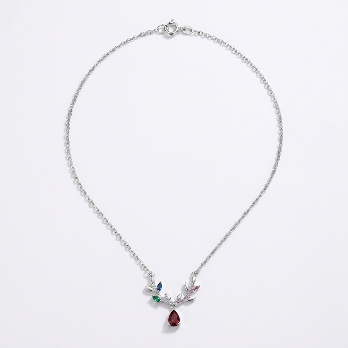 Ruby Leaf Necklace
