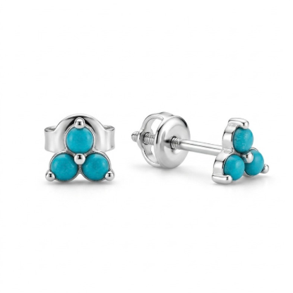 Turquoise Cluster Stud Earrings