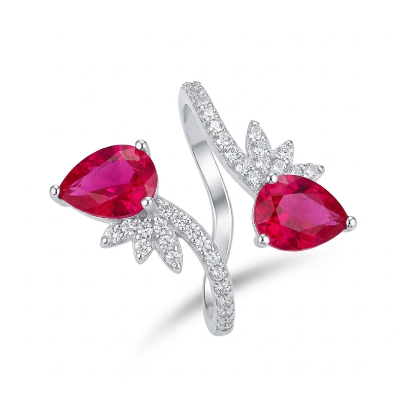 Red Butterfly Wing Open Ring
