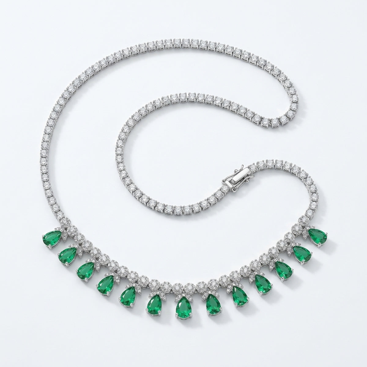 Emerald and Diamond Dangle Tennis