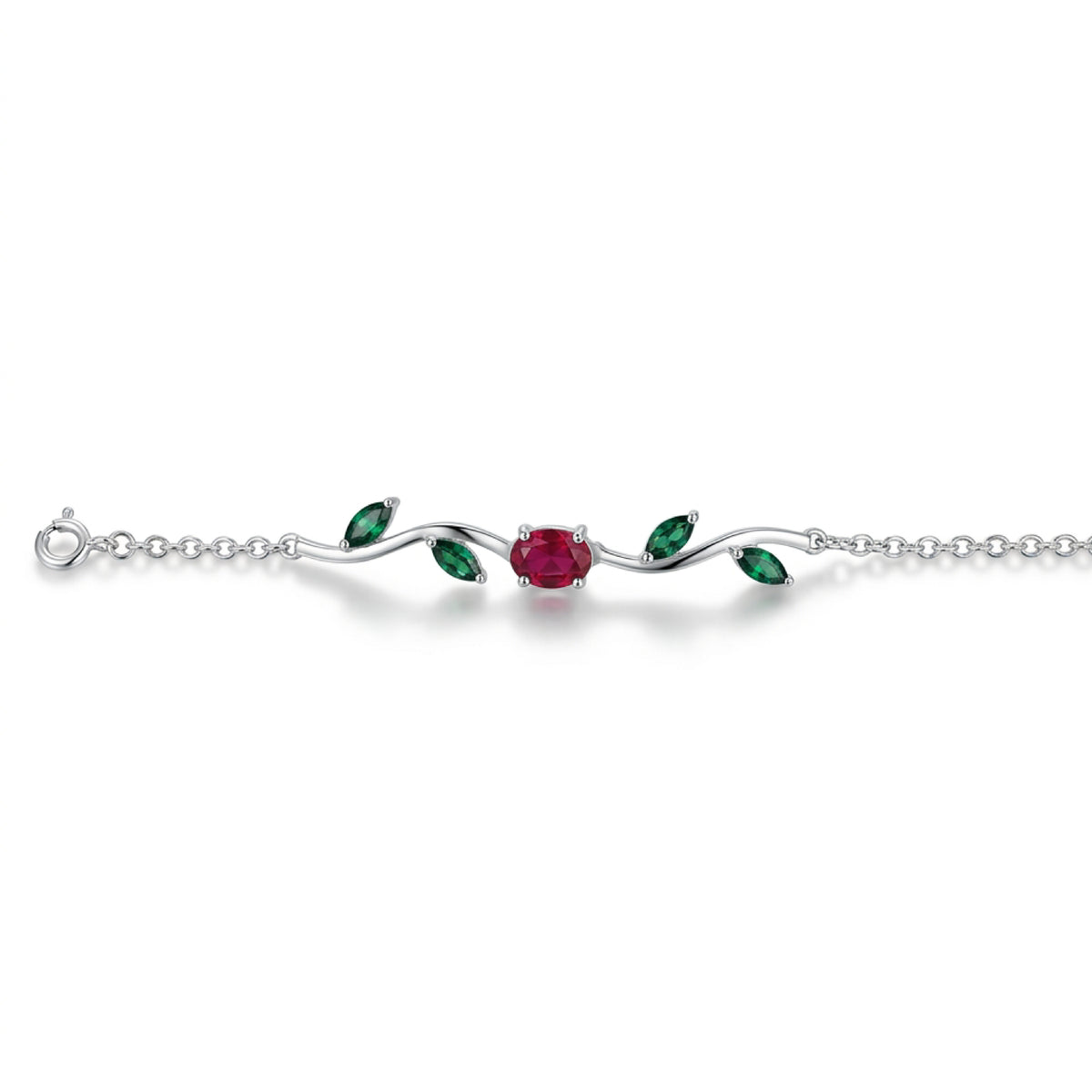 Ruby Leaf Bracelet